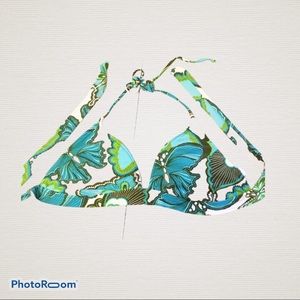 Mossimo Bathing Suit top, Aqua. Greens, and white.